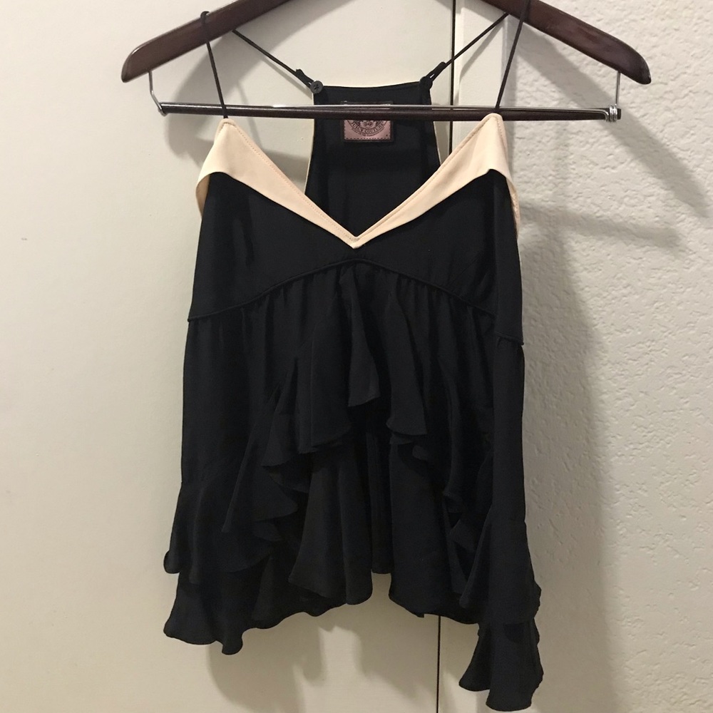 Juicy Couture 100%Silk Ruffles Spaghetti Strap EUC